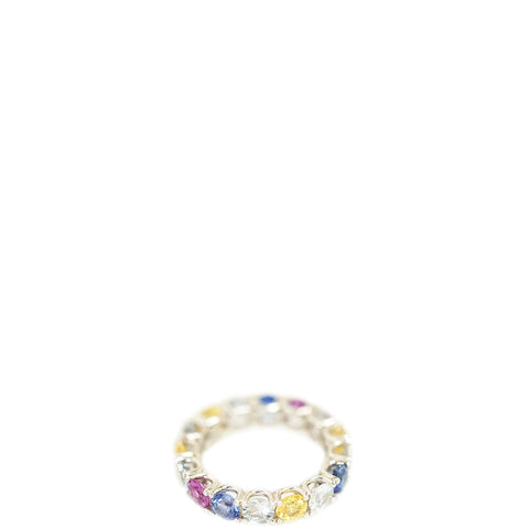 VIERI FINE JEWELLERY Ring ,18 Karat recyceltes Roségold, mit einzigartigen VIERI-Touch gefertigt, mit leuchtenden Saphiren besetzt, 4 mm breites Ringband, fair, nahchhaltig