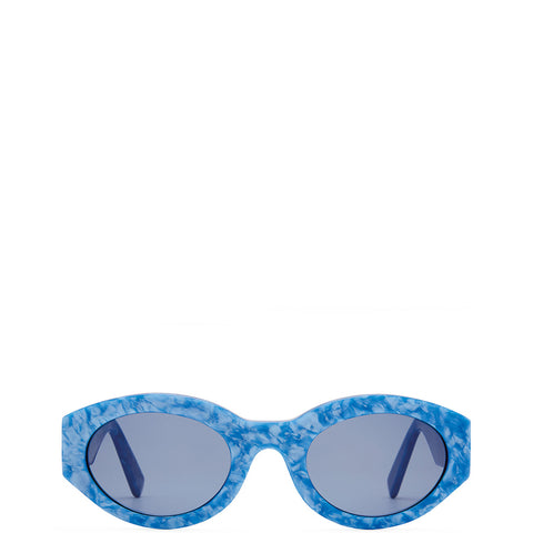 VIU EYEWEAR Blau gemusterte Acetate Sonnenbrille für Damen, handmade, fair, made in Europe - the wearness online-shop 