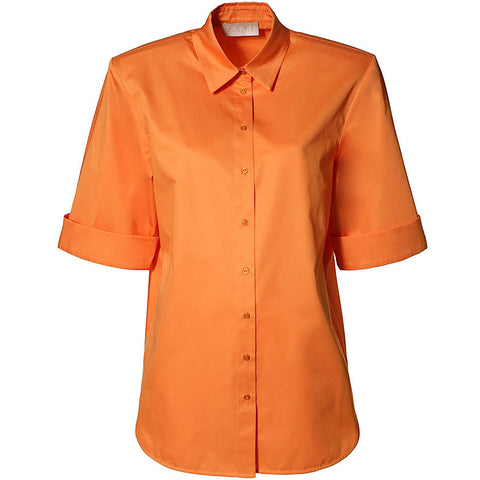 AGGI Orangefarbenes Hemd in Übergröße, Frauen, fair, made in Europe, handgefertigt, ökologisch, orange