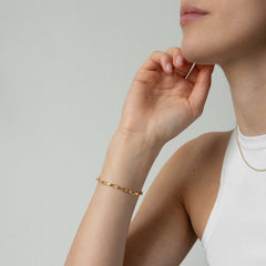 einfaches Gliederarmband Gold - simple gold chain link bracelet