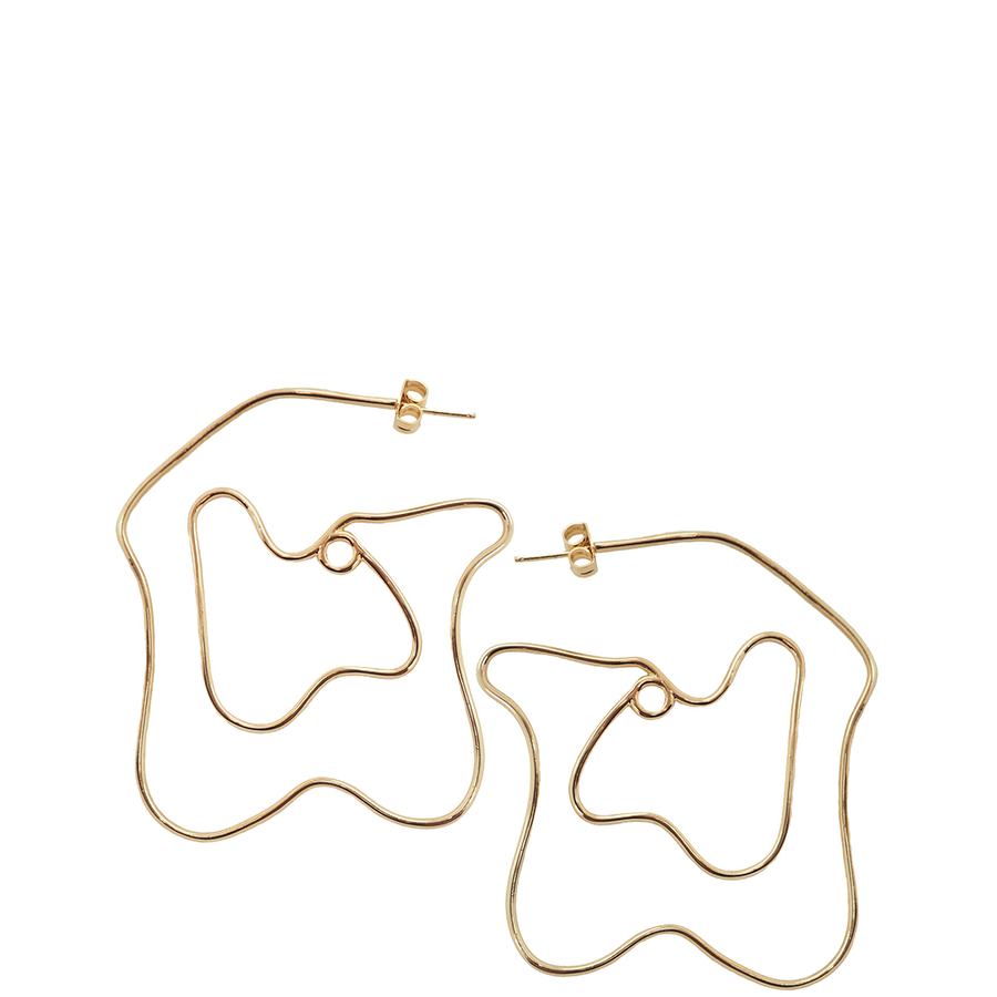 MALAIKARAISS Große vergoldete Ohrringe in Blumen-Motif für Damen | Fair-Fashion, Made in Germany, handgefertigt, recycelt - the wearness Online-Shop