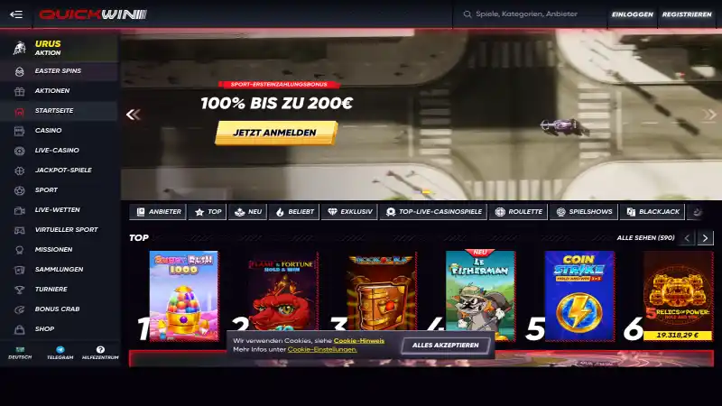 Quickwin Casino Screenshot